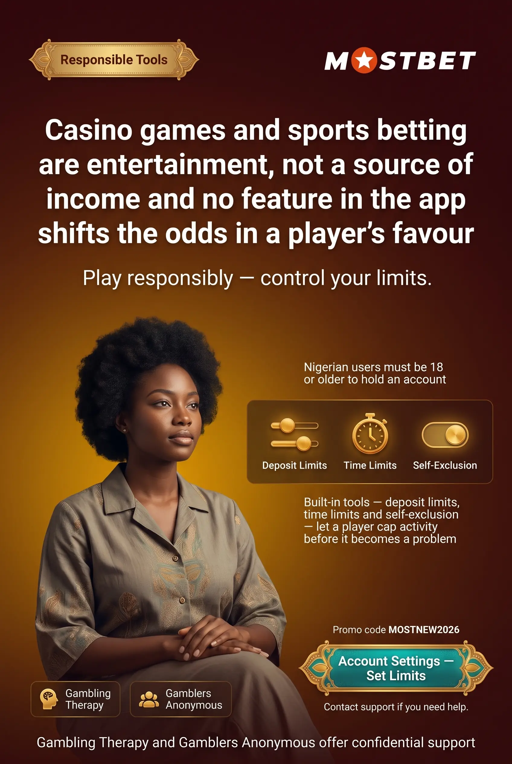 Responsible gambling tools and support