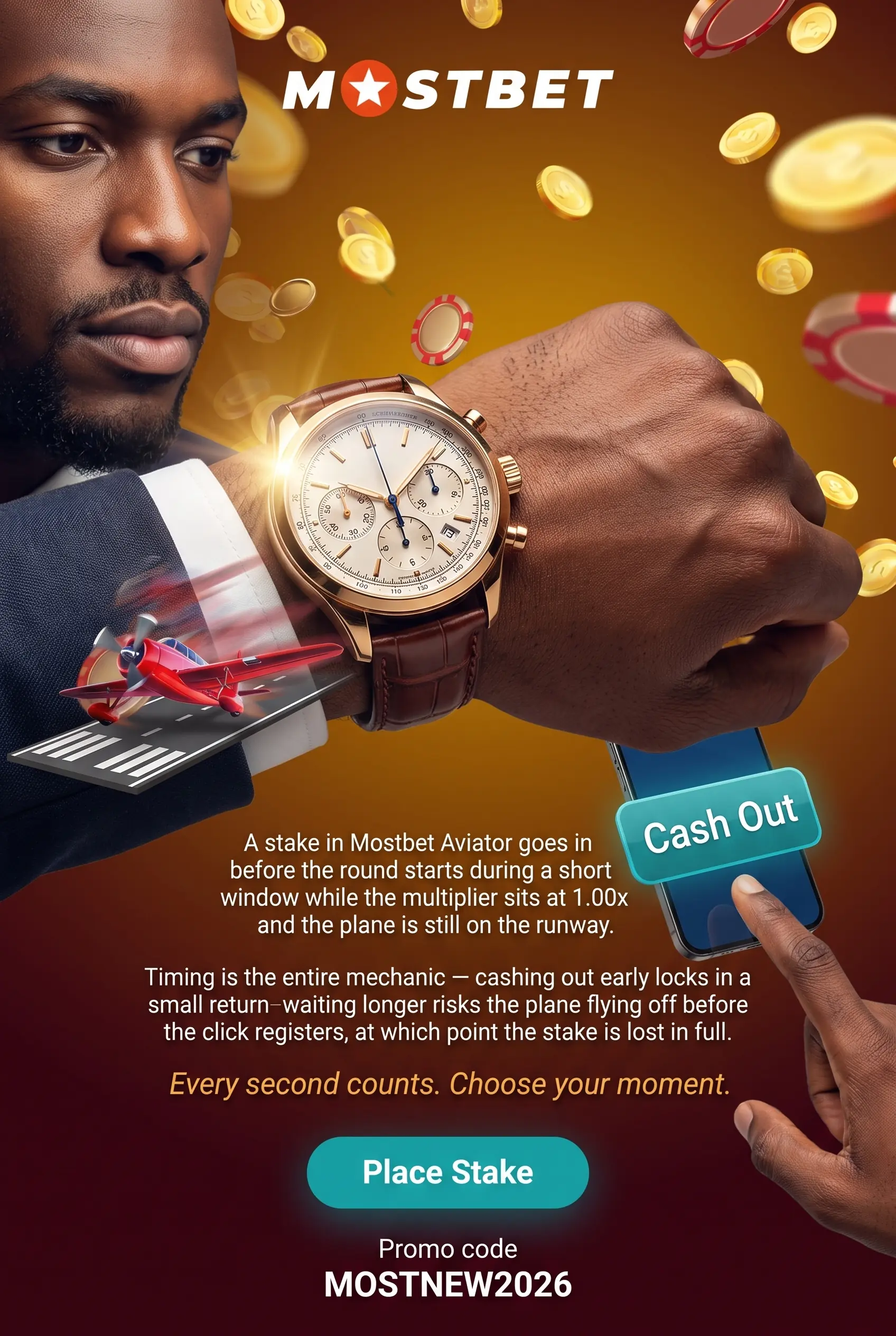 Mostbet Aviator stake and cash out timing