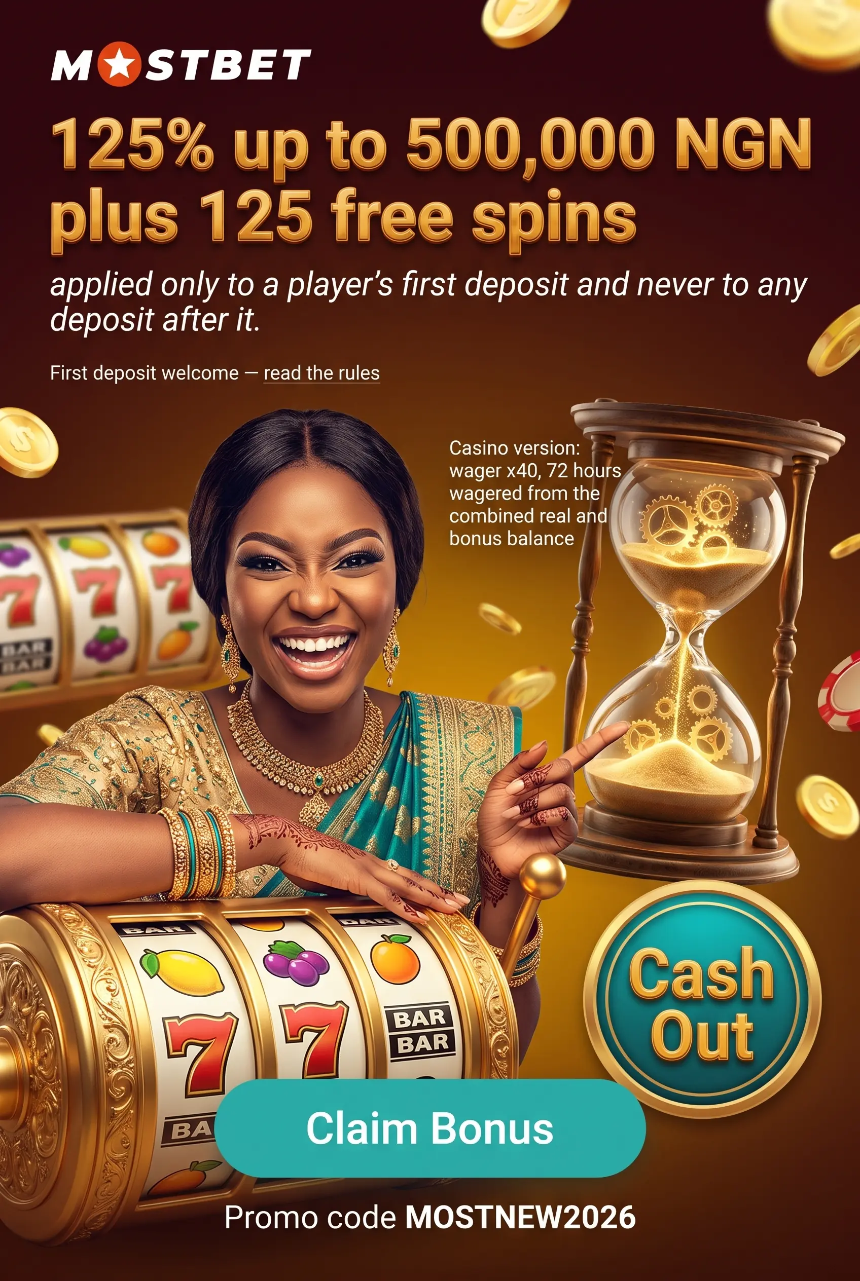 Mostbet first deposit bonus in NGN