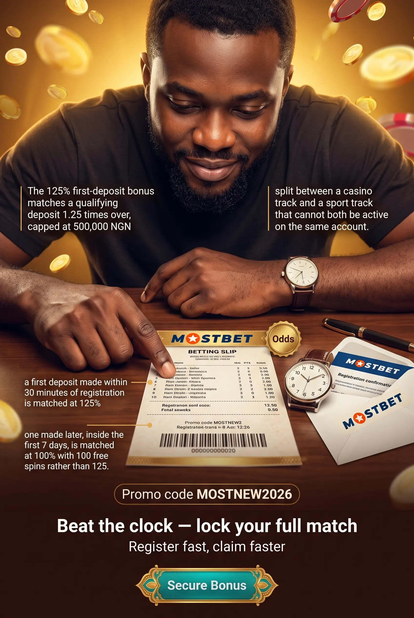 125 percent first deposit bonus breakdown