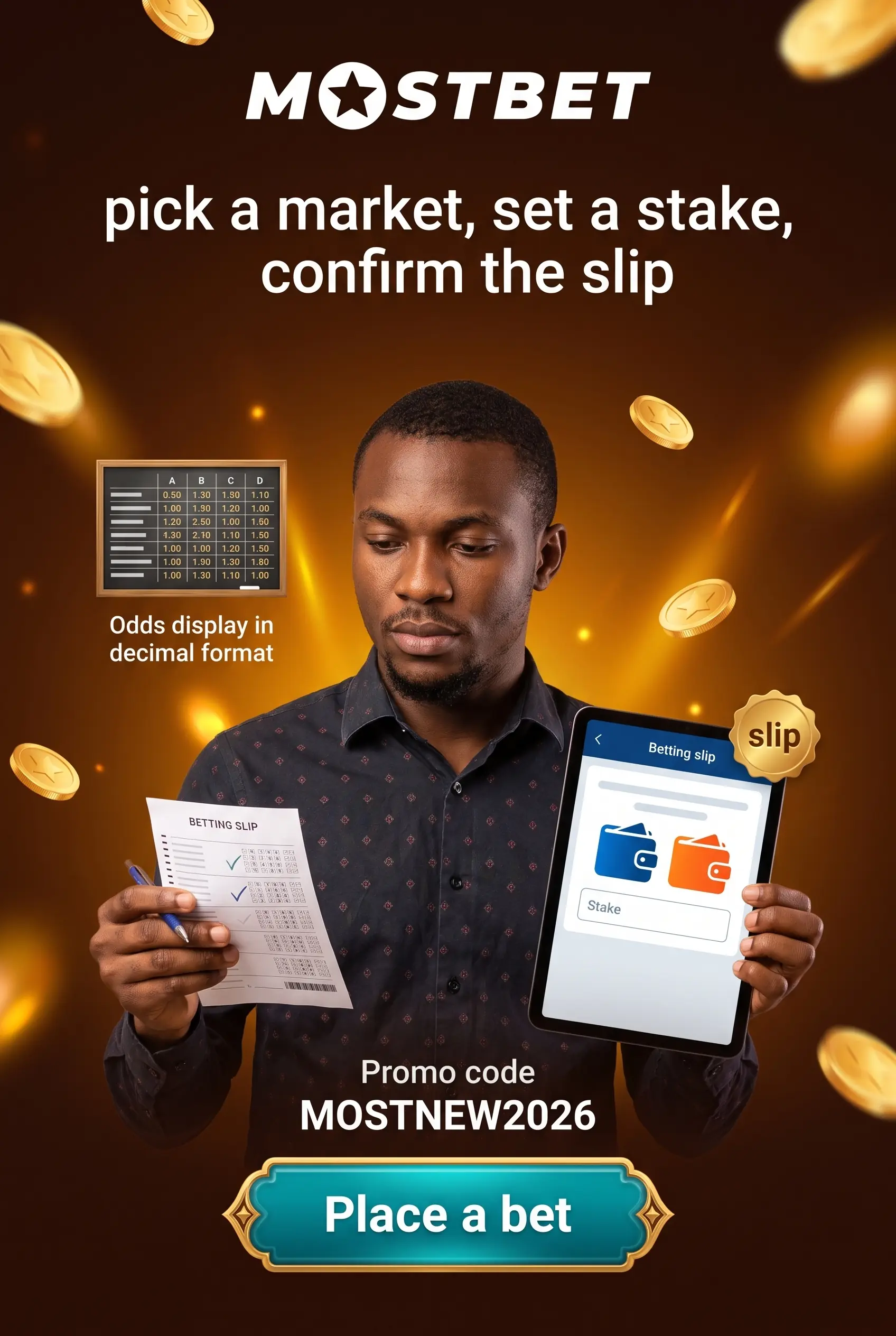 Placing a bet on Mostbet